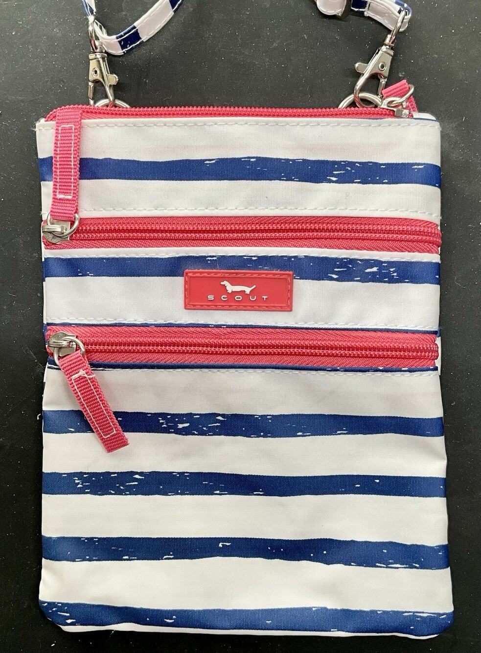 Scout Sally Go Lightly Crossbody Bag Pink Blue White Shoulder Horizontal Stripes